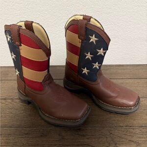 Durango Kids Patriotic Cowboy Boots with Stars and Stripes